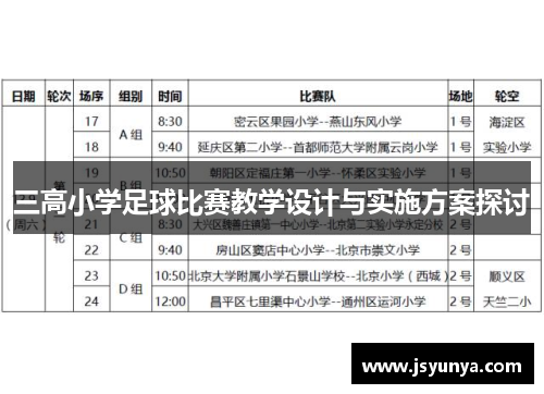 三高小学足球比赛教学设计与实施方案探讨